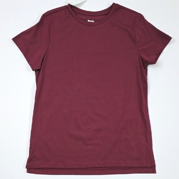 Bench Women's 3 New Crew Neck Short Sleeves Cotton Tees Pink Burgundy Grey Sz M - Picture 5 of 16